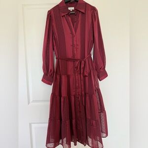 Signature by Robbie Bee Burgundy Maxi Dress